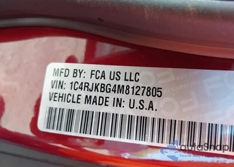 2021 Jeep Grand Cherokee L Limited 4X4 z USA, uszkodzony, nr VIN 1C4RJKBG4M8127805